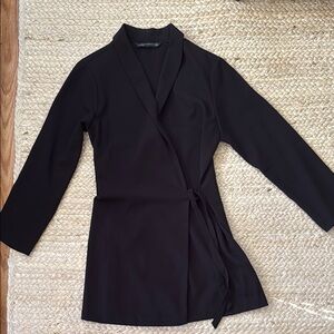 Zara Elegant Black Wrap Jacket